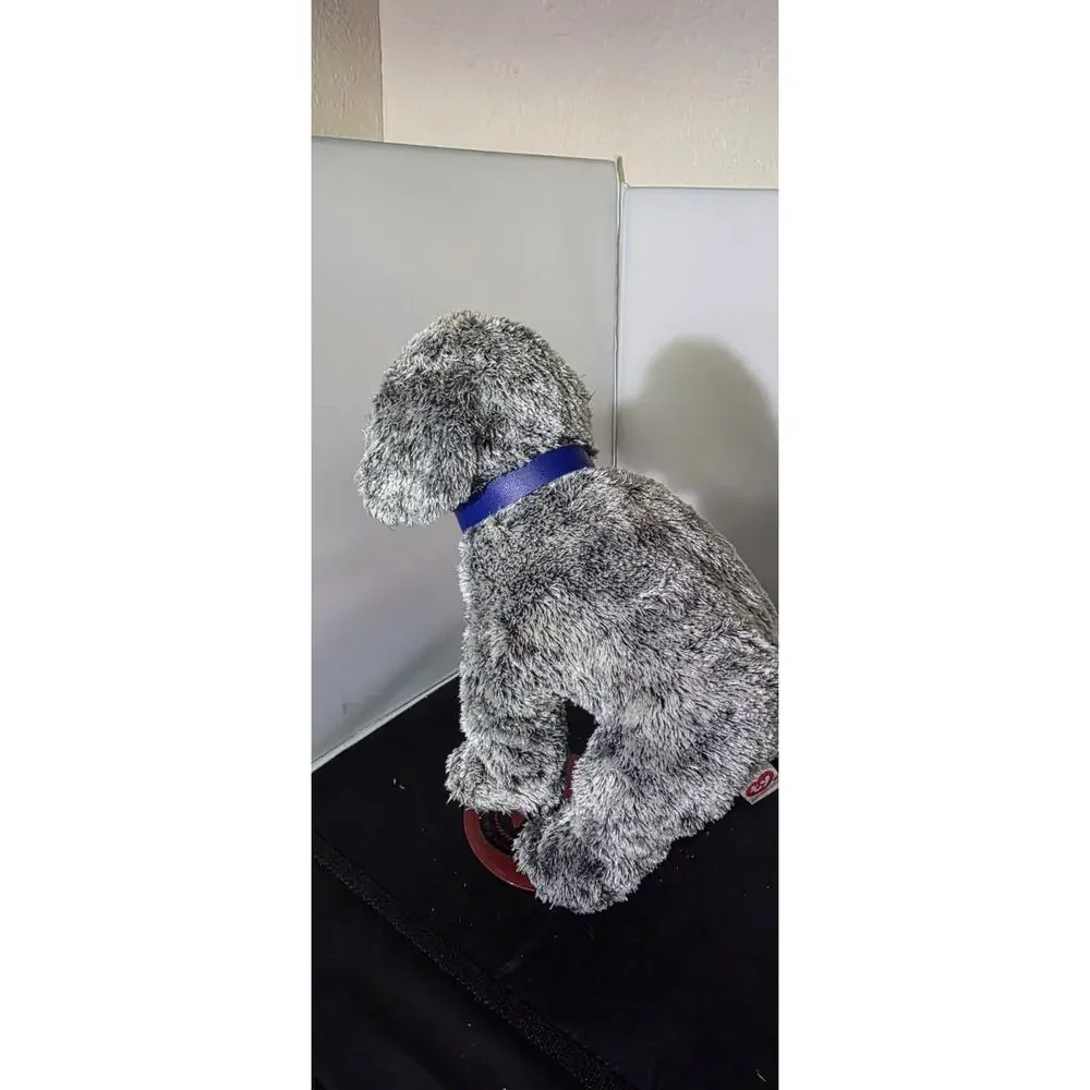 TY Classic Mercury Silver Dog Plush Stuffed Animal Collar TySilk 14 Inch 2003 Z1